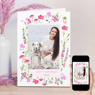 Carte Fleur Sauvage Rose Photo De Fleur Anniversaire