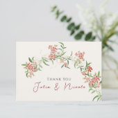 Carte Fleur sauvage rose Rose Spring Garland Mariage (Debout devant)