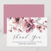 Carte Fleur sauvage rose rustique 30e anniversaire Merci (Devant / Derrière)