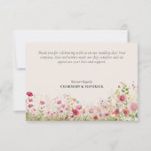 Carte Fleur sauvage simple et crémeux Merci (Dos)