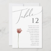 Carte Fleur sauvage simple | Tableau des numéros de tabl (Devant)