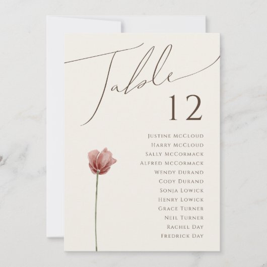 Carte Fleur sauvage simple | Tableau numérique beige (Devant)