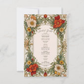 Carte Fleur sauvage Victorian Ornate Border Wedding Prog (Dos)