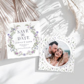 Carte Fleur sauvage violet Enregistrer l'invitation phot