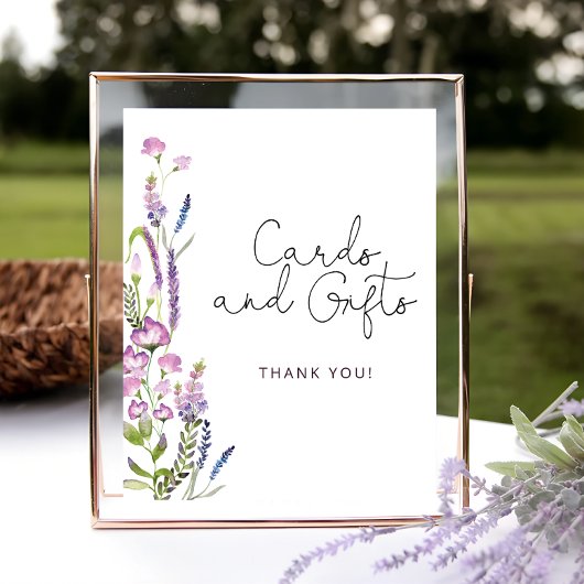 Carte Fleur sauvage Watercolor et affiche des cade