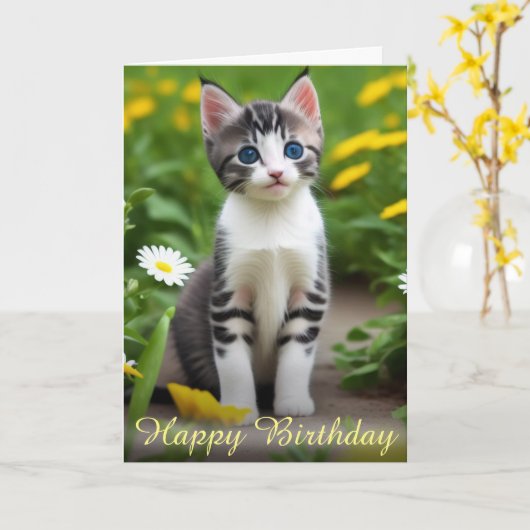 Carte Fleur Sereine Jaune Meadow Kitten (Fleur jaune)