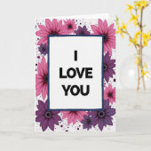 Carte Fleur Simple Je T'Aime (Fleur jaune)