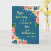 Carte Fleur soeur et frère en droit Anniversaire (Fleur jaune)