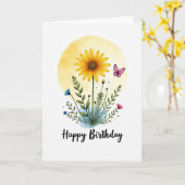 Carte Fleur Solaire à Points (Fleur jaune)