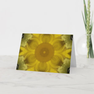 Carte Fleur soleil éclate dorée