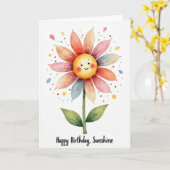 Carte Fleur Souriante Joyeuse (Fleur jaune)