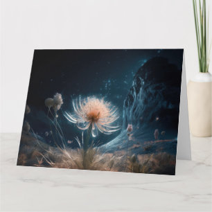Carte Fleur surréaliste et ciel nocturne