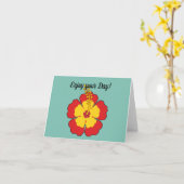 Carte Fleur tropicale de l'Hibiscus rouge | Ajouter votr (Fleur jaune)