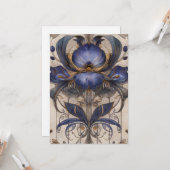 Carte Fleur Type Iris Whimsical Illustration Hello Flat (Devant/Arrière en situation)