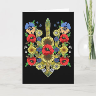 Carte Fleur Ukraine Trysub Mignon Coquelicots Ukrainiens