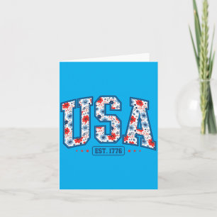 Carte Fleur Usa Établi 1776 Fleur Sauvage Patriotique Ré