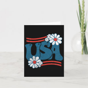 Carte Fleur Usa Patriotique 4 Juillet Groovy Drapeau Amé