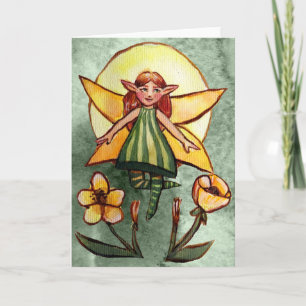 Carte Fleur vert printemps