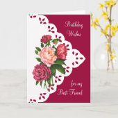 Carte Fleur vintage de pivoine pour l'anniversaire de (Fleur jaune)