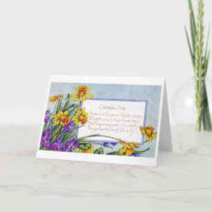 Carte Fleur vintage Narcissus de Pâques