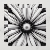 Carte Fleur Vintage noire et blanche (Devant / Derrière)