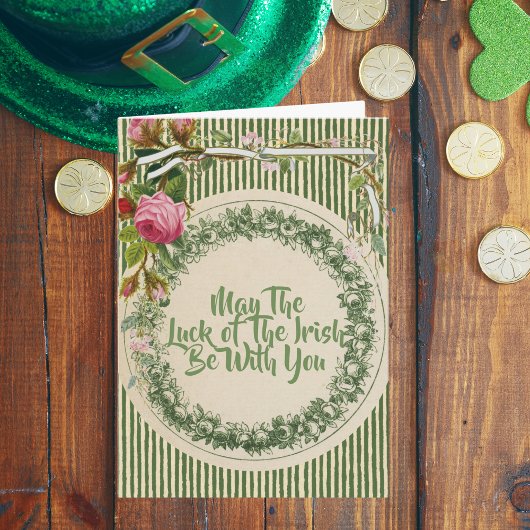 Carte Fleur vintage Retro St Patrick's Day
