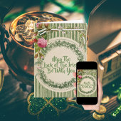 Carte Fleur vintage Retro St Patrick's Day