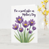 Carte Fleur Violette à Points (Fleur jaune)