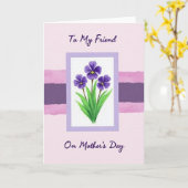Carte Fleur Violette à Points (Fleur jaune)