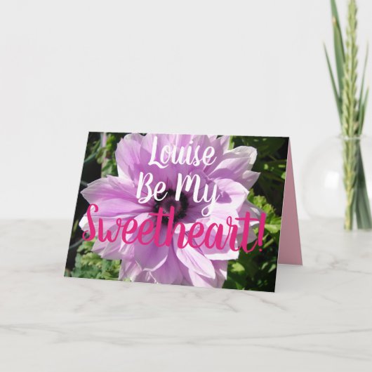 Carte Fleur violette Be My Sweetheart (Devant)