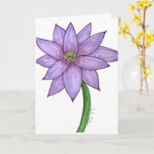 Carte Fleur violette claire vierge (Fleur jaune)