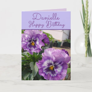 Carte Fleur violette de pensée Nom de fille florale Anni