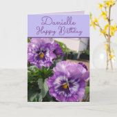 Carte Fleur violette de pensée Nom de fille florale Anni (Fleur jaune)
