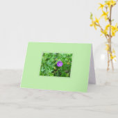 Carte Fleur violette sur blanc vert (Fleur jaune)
