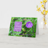 Carte Fleur violette sympathie de nous à vous (Fleur jaune)