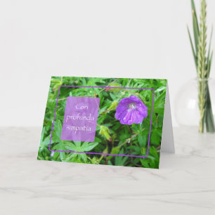 Carte Fleur violette sympathie de nous à vous