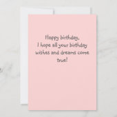 Carte Fleur vive&Cute Chat portant Casquette&Coeur Anniv (Dos)