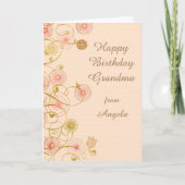 Carte Fleur Whimsical Grand-mère Anniversaire (Devant)