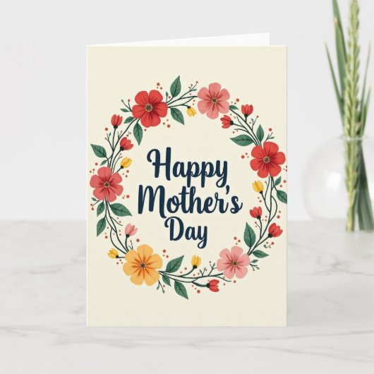 Carte Fleurie à Points pour Maman (Devant)