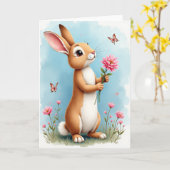 Carte Fleurie Ami à Fourrure Mignonne (Fleur jaune)