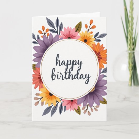Carte Fleurie Anniversaire Bloom (Devant)