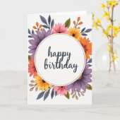 Carte Fleurie Anniversaire Bloom (Fleur jaune)