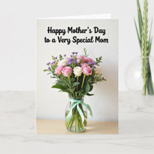 Carte Fleurie d'Affection pour Mère