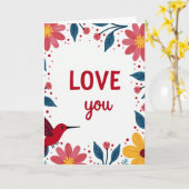 Carte Fleurie d'Amour Romantique (Fleur jaune)