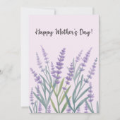 Carte Fleurie de Lavande Violette Joyeuse Fête des (Devant)