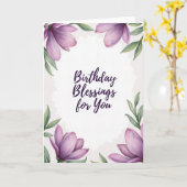 Carte Fleurie de Vœux d'Anniversaire (Fleur jaune)