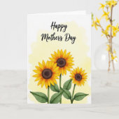 Carte Fleurie Dorée Faux Foil (Fleur jaune)