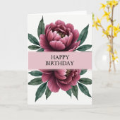 Carte Fleurie Fuchsia à Points (Fleur jaune)