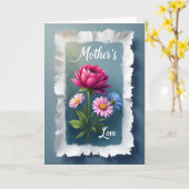 Carte Fleurie Fuchsia pour les Mamans (Fleur jaune)