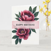 Carte Fleurie Fuchsia Rayée (Fleur jaune)